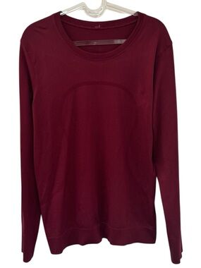 lululemon athletica swiftly, relaxed, long sleeve shirt in deep luxe